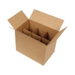 25x17x20 cm Seperatörlü Bardak Kolisi - Kraft - 6 Gözlü