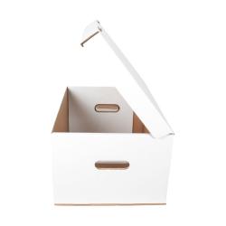 46,5x34x24 cm Beyaz Kutu Çift Oluklu Kilitli